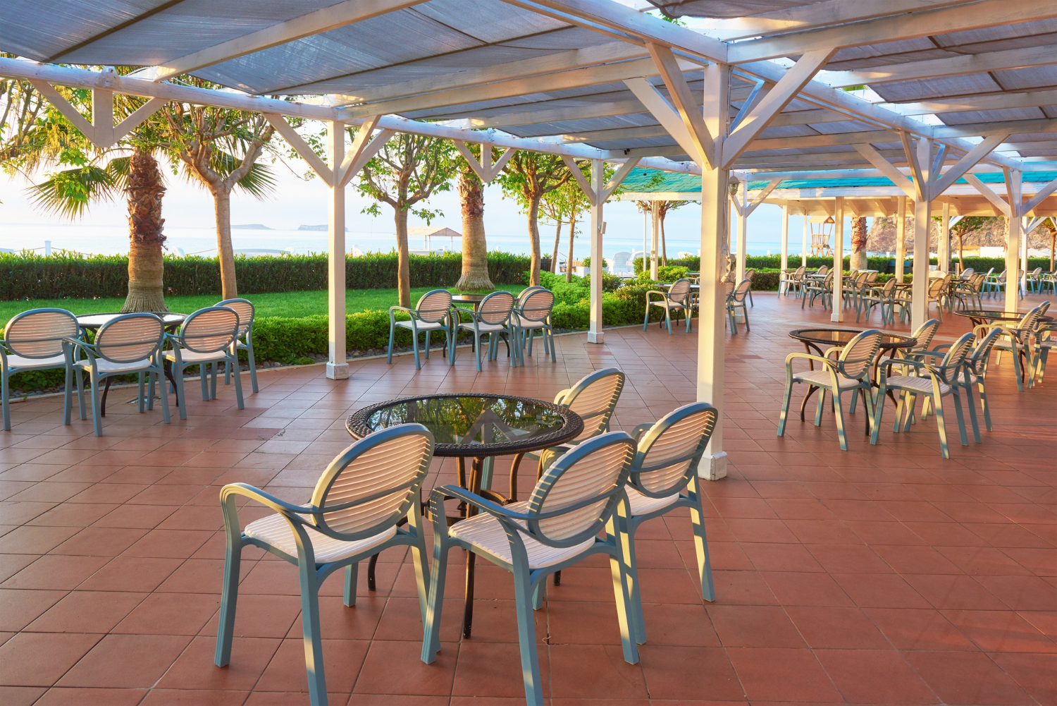 covered outdoor dining areas